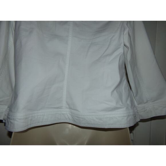 Rafaella Studio chambray trucker jacket size M 3/4 sleeves Gold buttons - Picture 5 of 6